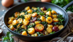 Rosenkohl-Kartoffelpfanne: Wenige Zutaten, voller Genuss