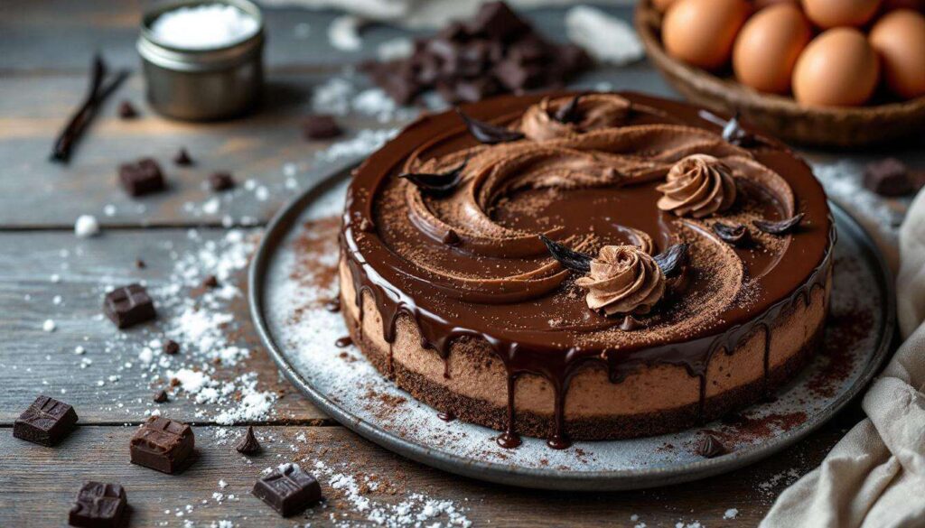 Schoko-Käsekuchen ohne Boden: Cremiger geht's nicht
