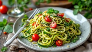 Zucchini-Spaghetti mit Garnelen: Leicht, lecker und in 20 Minuten fertig