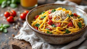 One-Pot-Pasta mit Spinat und Tomaten: Ein Topf, null Aufwand