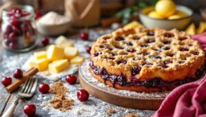 Kirsch-Streuselkuchen mit Hefeteig: knusprige Streusel dank Kühlschrank-Trick