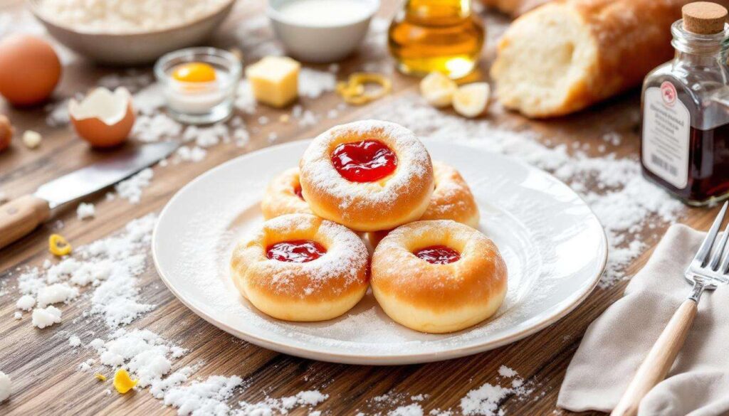 Dinkelkrapfen mit Erdbeermarmelade – schnell gemacht und herrlich fluffig