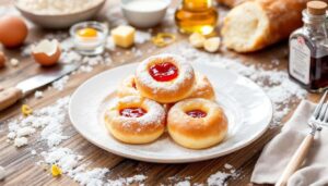 Dinkelkrapfen mit Erdbeermarmelade – schnell gemacht und herrlich fluffig