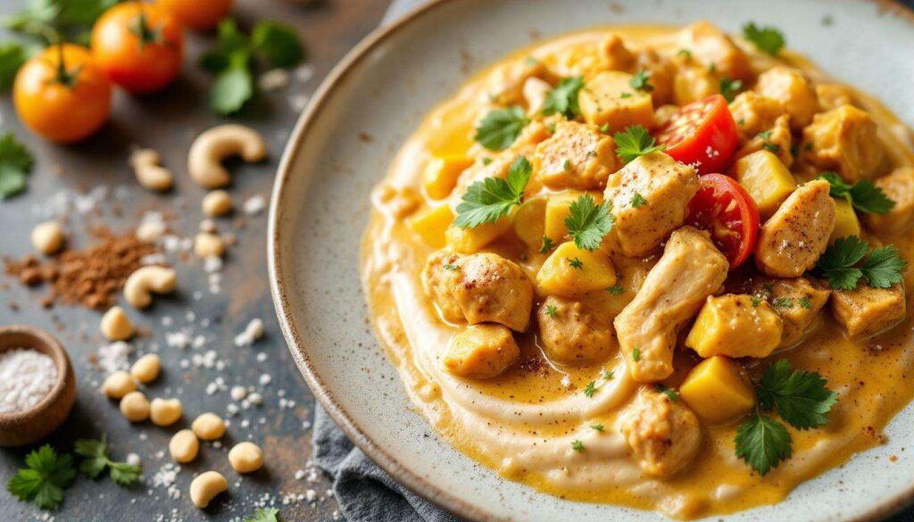 Cremiges Chicken Korma wie im Restaurant – mildes Hähnchencurry mit Joghurt & Kokosmilch