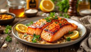 Lachs im Airfryer mit Honig-Senf-Glasur: Fertig in 10 Minuten und unfassbar zart