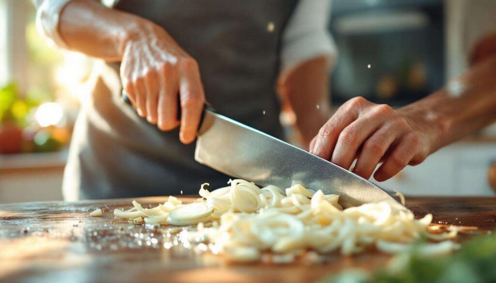 Warum du Zwiebeln mit nassem Messer schneiden solltest – Profi-Trick gegen Tränen