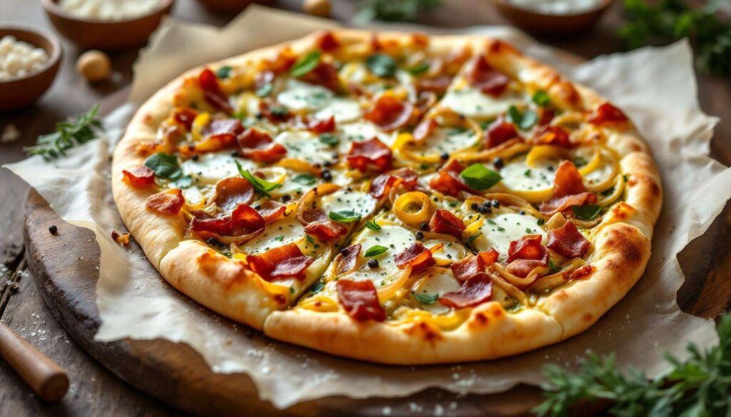 Bärlauch-Flammkuchen aus dem Airfryer: Knusprig und fertig in 12 Minuten