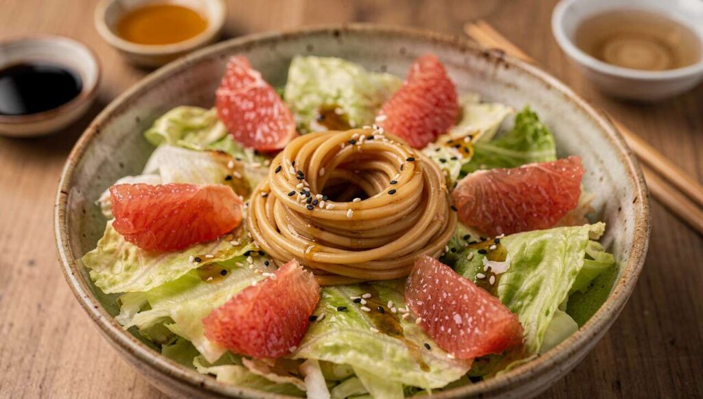 Rezept: Chinakohlsalat mit Nudeln und frischer Grapefruit