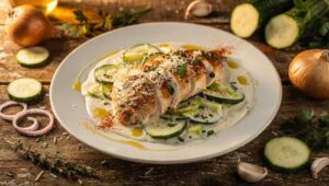 Hähnchenbrust in Zucchini-Sahne-Soße: schnelles Abendessen für die Familie